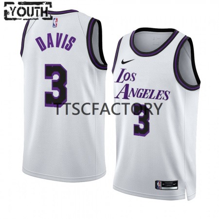 NBA Børn Trøje Los Angeles Lakers Anthony Davis 3 Nike 2022-23 City Edition Hvid Swingman